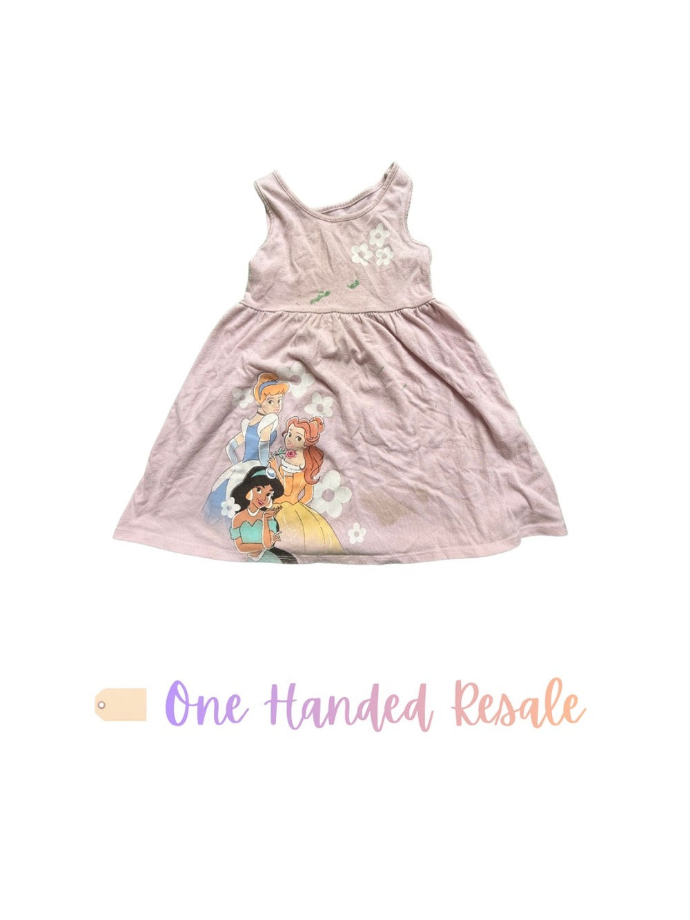 👸 Disney Girls Light Pink Princess Graphic Sleeveless Dress Play Condition 5T